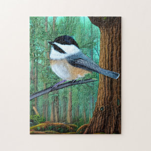 Rustikale Pine Chickadee Puzzle