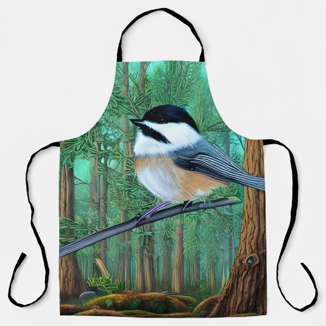 Rustikale Pine Chickadee Schürze (Vorderseite)
