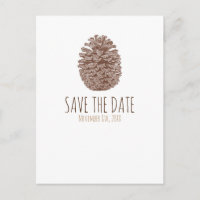 Rustikale Pine Cone Elegante Hochzeit Save the Dat