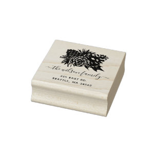 Rustikale Pine Cone Fir Holidays Rücksendeadresse Gummistempel