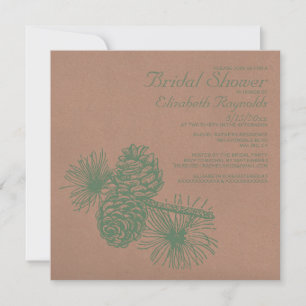 Rustikale Pine Cones Bridal Dusche Einladungen