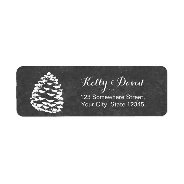 Rustikale Pine Cones Chalkboard Hochzeit (Vorne)