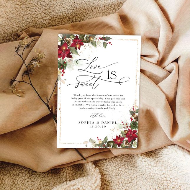 Rustikale Pine Poinsettia Hochzeit Dankeschön Kart Dankeskarte (Von Creator hochgeladen)