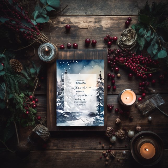Rustikale Pine Tree Bridal Einladung (Von Creator hochgeladen)