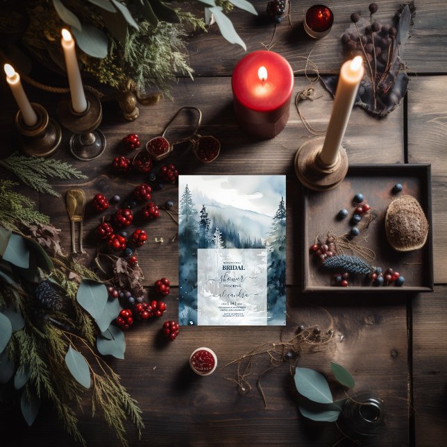 Rustikale Pine Tree Bridal Einladung (Von Creator hochgeladen)