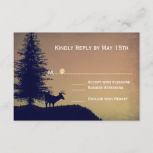 Rustikale Pine Tree Country Wedding RSVP Cards