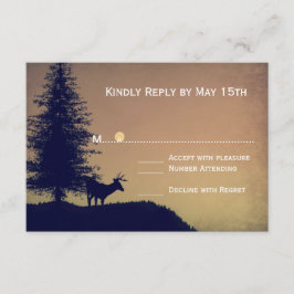 Rustikale Pine Tree Country Wedding RSVP Cards Karte