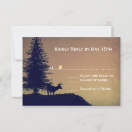 Rustikale Pine Tree Country Wedding RSVP Cards Karte