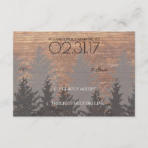 Rustikale Pine Tree Wedding RSVP Card