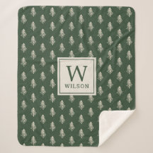 Rustikale Pine Trees Familienname Monogram Weihnac