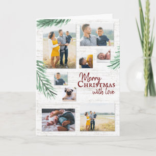 Rustikale Pine Washed Wood Holiday Collage Feiertagskarte