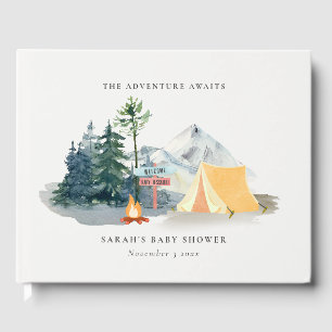 Rustikale Pine Woods Camping Mountain Baby Dusche Gästebuch
