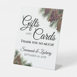 Rustikale Pinecones & Branches Hochzeitsgeschenke  Sockelschild