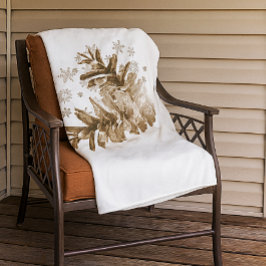 Rustikale Pinecones im Schneeflocken Fleecedecke