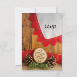 Rustikale Pines und Red Lace Winter Wedding RSVP C