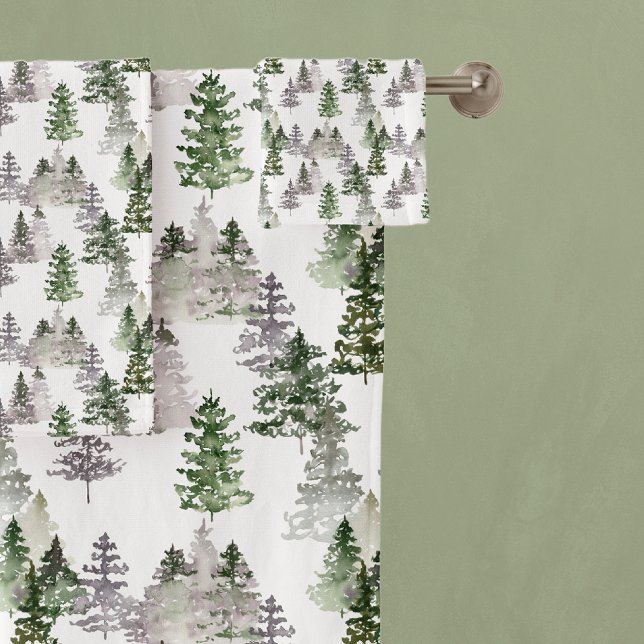 Rustikale Pinienbäume Badhandtuch Set (Von Creator hochgeladen)