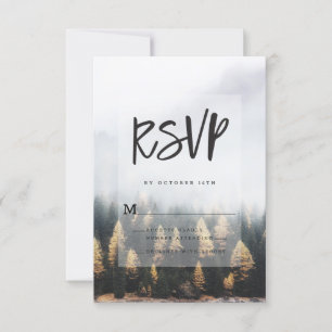 Rustikale Pinienbäume fallen Walddesign RSVP Karte