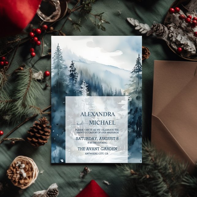 Rustikale Pinienbäume Hochzeit Einladung (Von Creator hochgeladen)