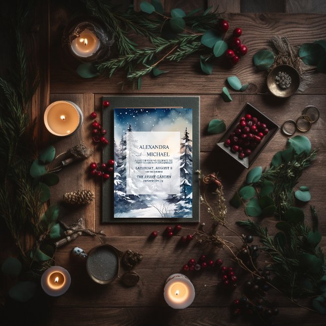 Rustikale Pinienbäume Hochzeit Einladung (Von Creator hochgeladen)