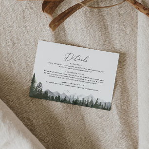 Rustikale Pinienbäume Hochzeiten Details Begleitkarte