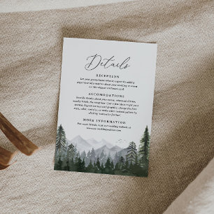 Rustikale Pinienbäume Hochzeiten Details Begleitkarte