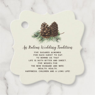 Rustikale Pinienkerne Hochzeit Geschenkanhänger