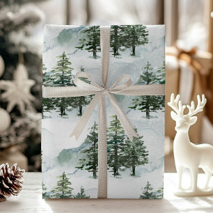 Rustikale Pinienwälder Evergreen Forest Geschenkpapier