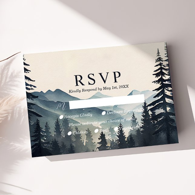 Rustikale Pinienwälder Hochzeit RSVP (Von Creator hochgeladen)