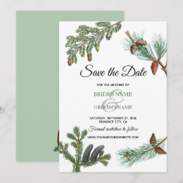 Rustikale Pinienwälder Hochzeit Save The Date