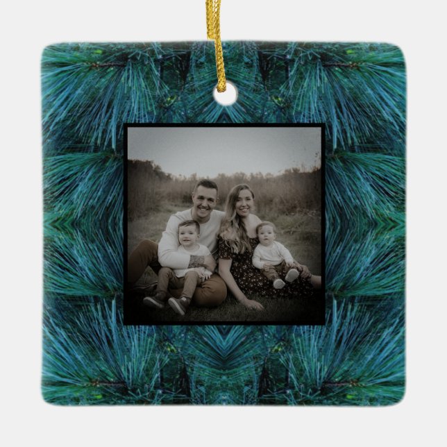 Rustikale Pinienwälder, immergrün Keramikornament (Vorderseite)