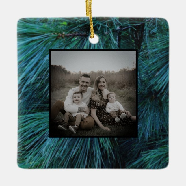 Rustikale Pinienwälder, immergrün Keramikornament (Vorderseite)