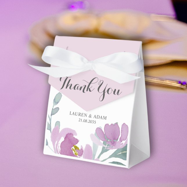 Rustikale Pink-Aquarellblume-Hochzeit Geschenkschachtel (Von Creator hochgeladen)