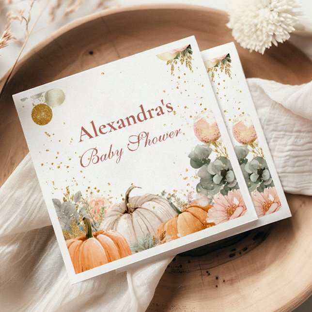 Rustikale Pink Pumpkin Baby Dusche Serviette (Von Creator hochgeladen)