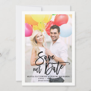 Rustikale Pinsel-Handschrift-Foto Save Our Date Save The Date