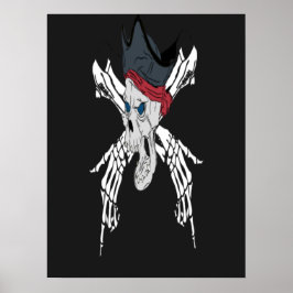Rustikale Piratenkreuzbones Poster