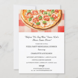 Rustikale Pizza-Party-Hochzeitsprobe-Abendessen Einladung