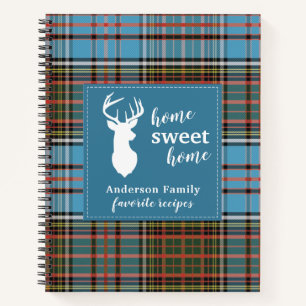 Rustikale Plaid-Tartan Clan Anderson Familienrezep Notizbuch