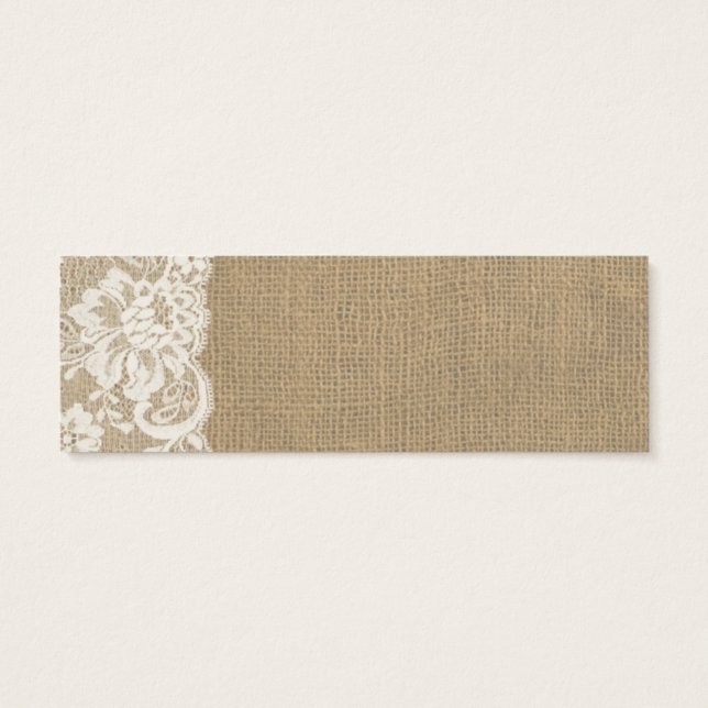 Rustikale Platzkarte Burlap and Lace Wedding (Rückseite)