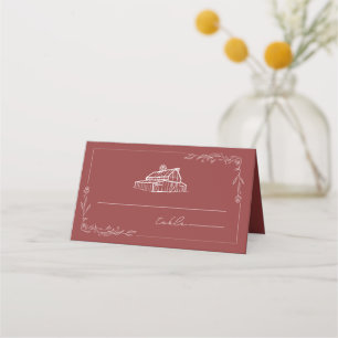Rustikale Platzkarte "Mute Red Wedding"