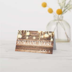 Rustikale Platzkarten für Hochzeiten