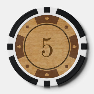 Rustikale Poker-Chips im Stil einer Kasino-Eiche Pokerchips