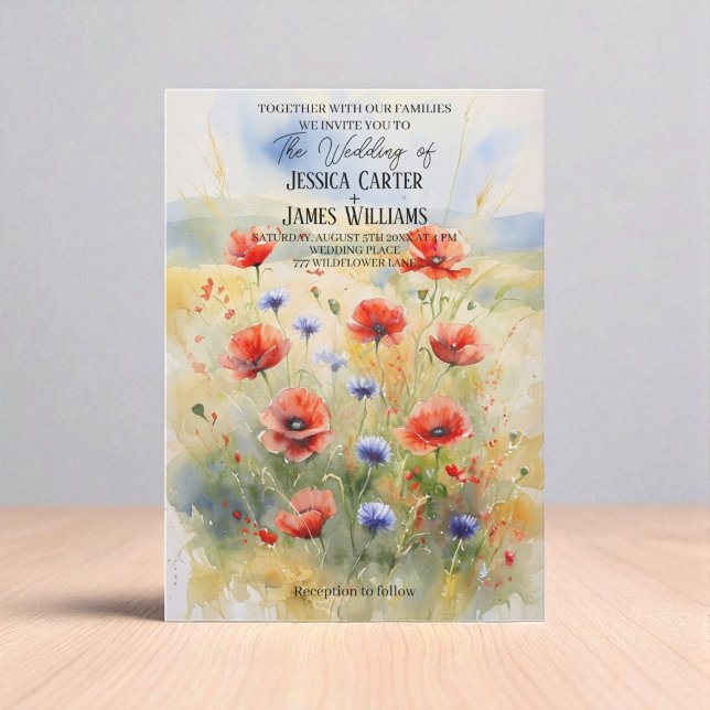 Rustikale polnische Hochzeit Einladung mit Aquarel (Von Creator hochgeladen)