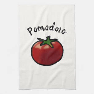 Rustikale Pomodoro-Italienische-Tomaten-Grafik Geschirrtuch