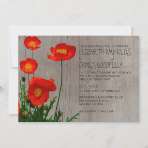 Rustikale Poppies Hochzeitseinladungen Einladung