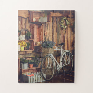 Rustikale Porch Blume Fahrrad Puzzle
