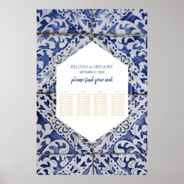 Rustikale Portugiesisch-Tiles Hochzeitskarte Poster