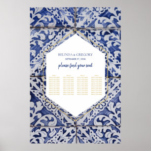 Rustikale Portugiesisch-Tiles Hochzeitskarte Poster