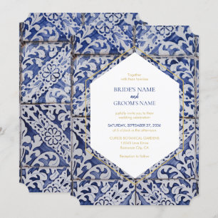 Rustikale Portugiesisch Tiles Wedding Einladung