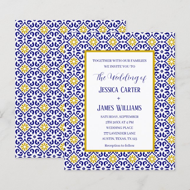 Rustikale portugiesische Fliesen mediterrane Hochz (Vorne/Hinten)