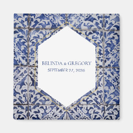 Rustikale portugiesische Tiles-Gastgeschenk Hochze Magnet